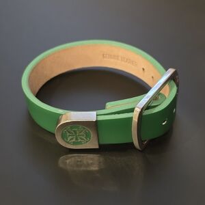 Rustic Cuff Genuine Leather Green Bracelet